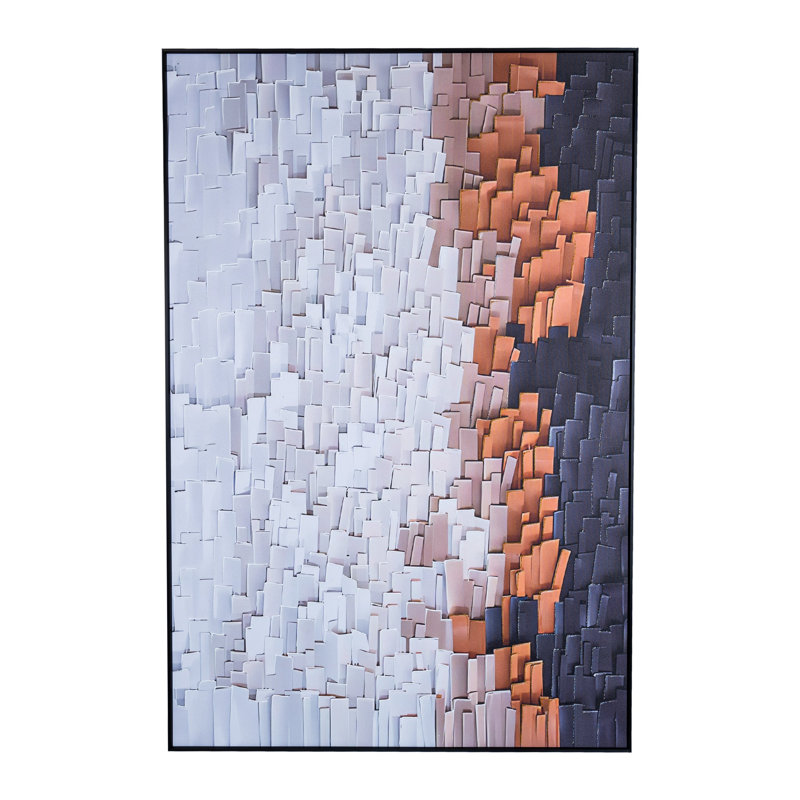 Toile abstraite minimaliste 3D dans des tons bruns
