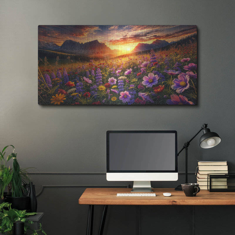  'Magical Meadow' by Rey Klimt Metal Wall Art, 48" x 24"