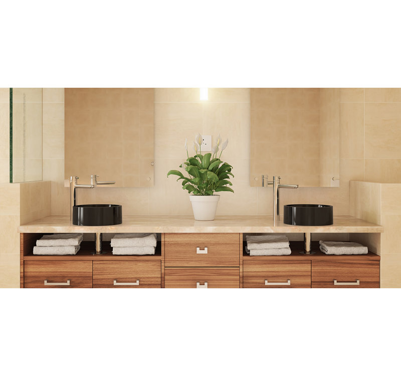 DECOLAV Incandescence 15.75'' Plastic Circular Bathroom Sink, Obsidian