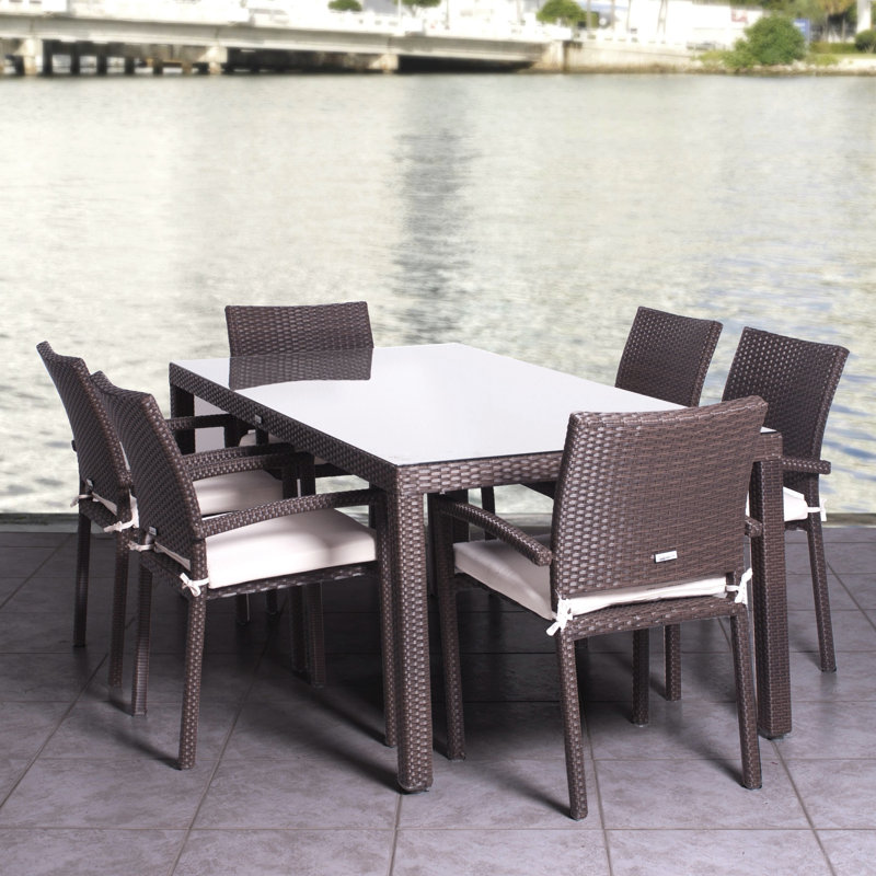 Ensemble repas 7 pièces avec coussin Alyisa