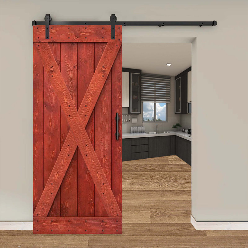 Porte de grange en bois lambrissé brut, L 36 po x H 84 po
