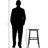 Strasburg Saddle Seat Bar Stool with Four Legs in Black, 28.64'' H X 17.62'' W X 15.67'' D-1046758504