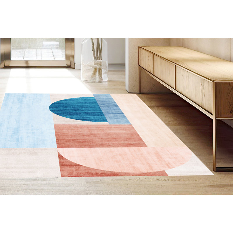 Damariscotta Vinyl Machine Printed Area Rug, Rectangle 3'3.4" x 4'11.1"