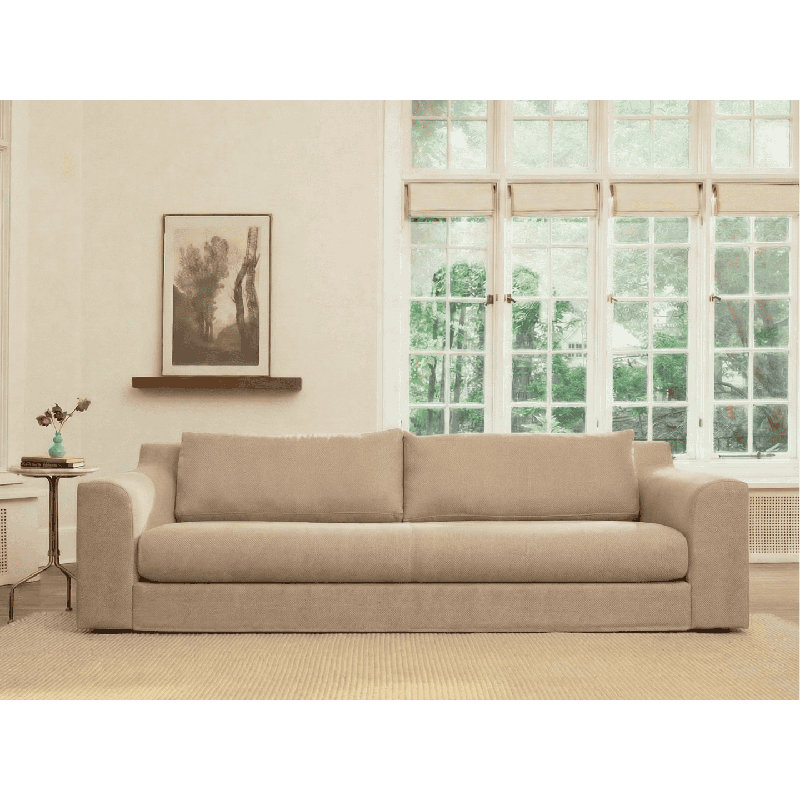 All-Natural Elevate Sofa 86", Cornflower Recycled Velvet