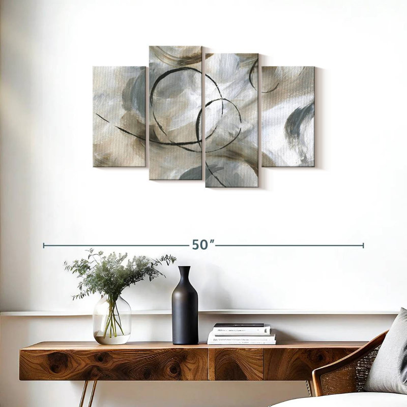 Allegro On Canvas 4 Pieces Set, 22" H x 36" W x 1" D