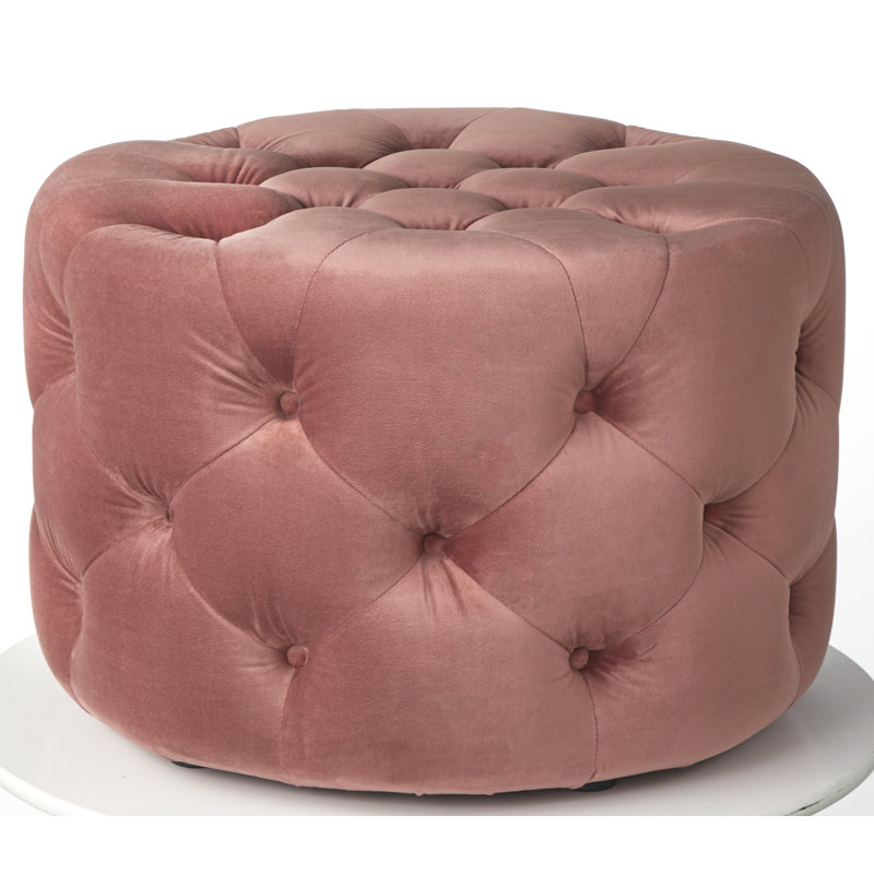 Laforest Velvet Ottoman, Blush Velvet