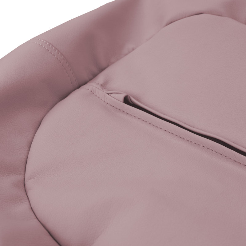 Factory Direct Partners 30 inch Round Faux Leather Bean Bag for Kids and Teens, Pink Faux Leather