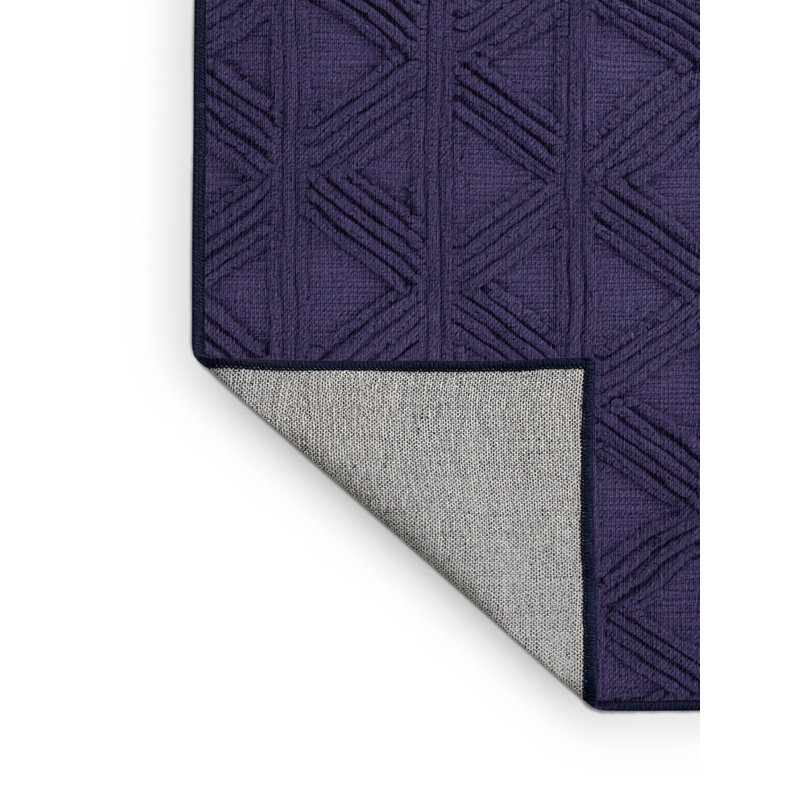 Tapis mauve lavable à la machine, Rond 5 pi