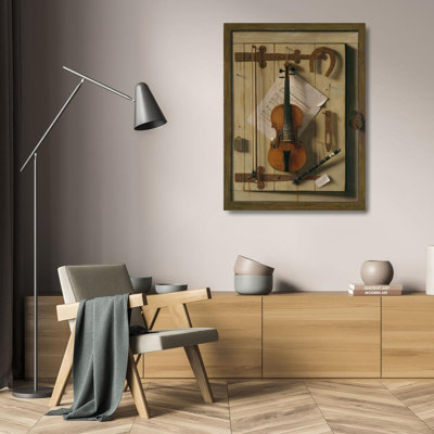 "Still Life—Violin and Music" by  William Michael Harnett - Gallery Wrap Canvas Wall Art