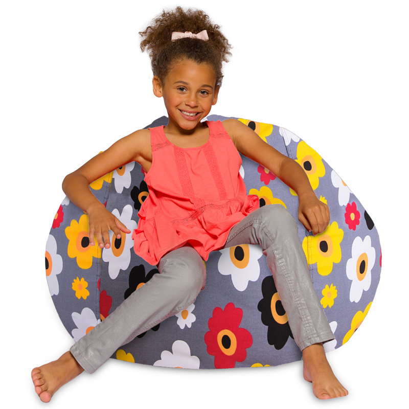 Bean Bag Chair for Kids, Teens, and Adults - Filled with Soft Beads, Includes Removable and Machine Washable Cover - Multiple Colors, Sizes and Fabrics including Soft Nylon & Canvas with Patterns