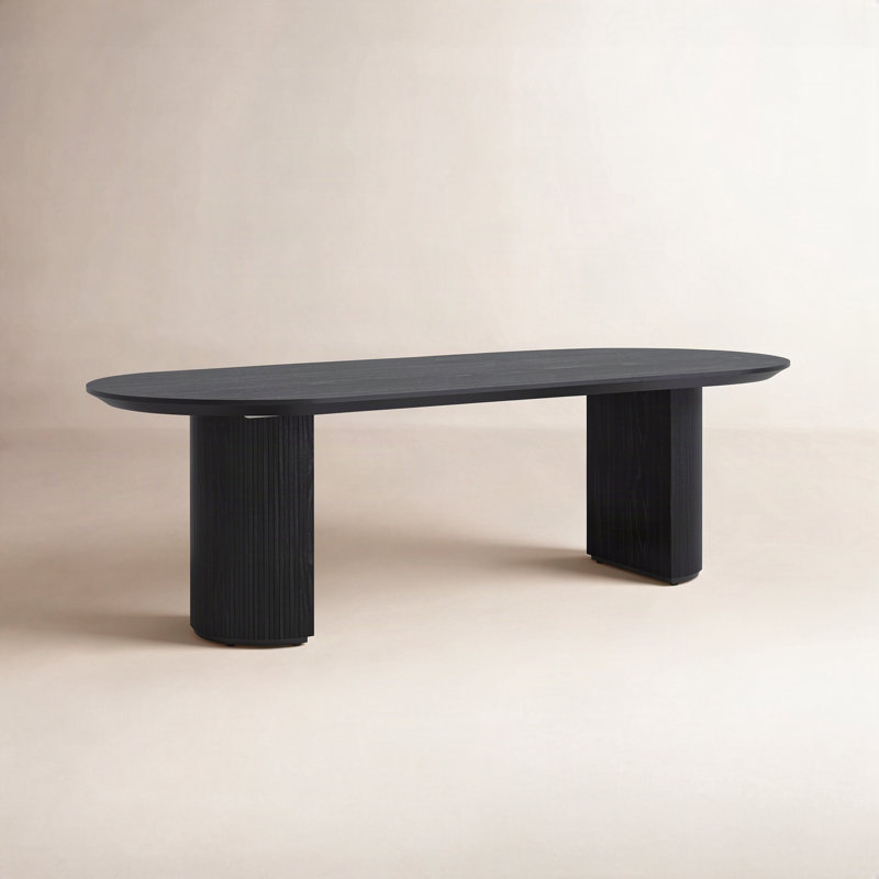 Abberton Beech Oval Dining Table, Black