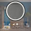 Miroir de salle de bain 32 pouces à DEL avec fond de panier, cadre en alliage d'aluminium noir, luminosité élevée, tactile à intensité variable, contrôle de l'interrupteur mural, antibuée, IRC 95 réglable 3000K-4500K-6000K, étanche IP54-963381352