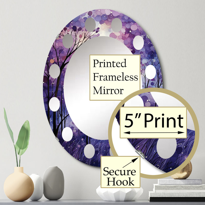 Enie - Miroir mural forêt ovale, 30 po x 20 po