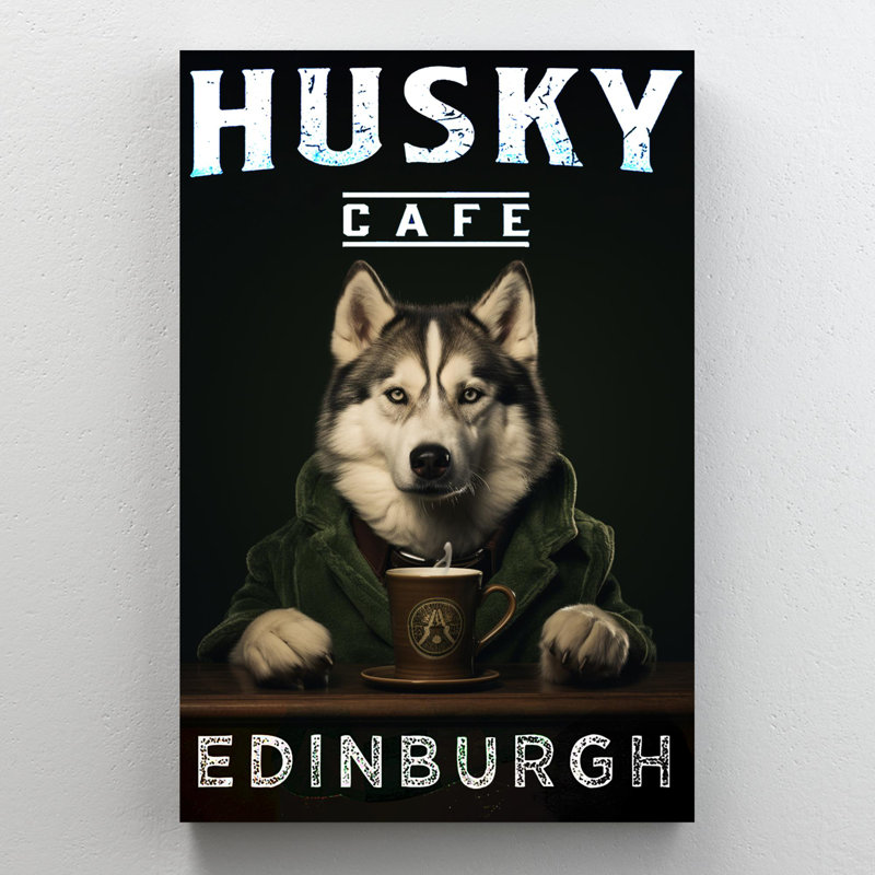 " Husky Cafe ", 14" H x 11" W x 1.25"D