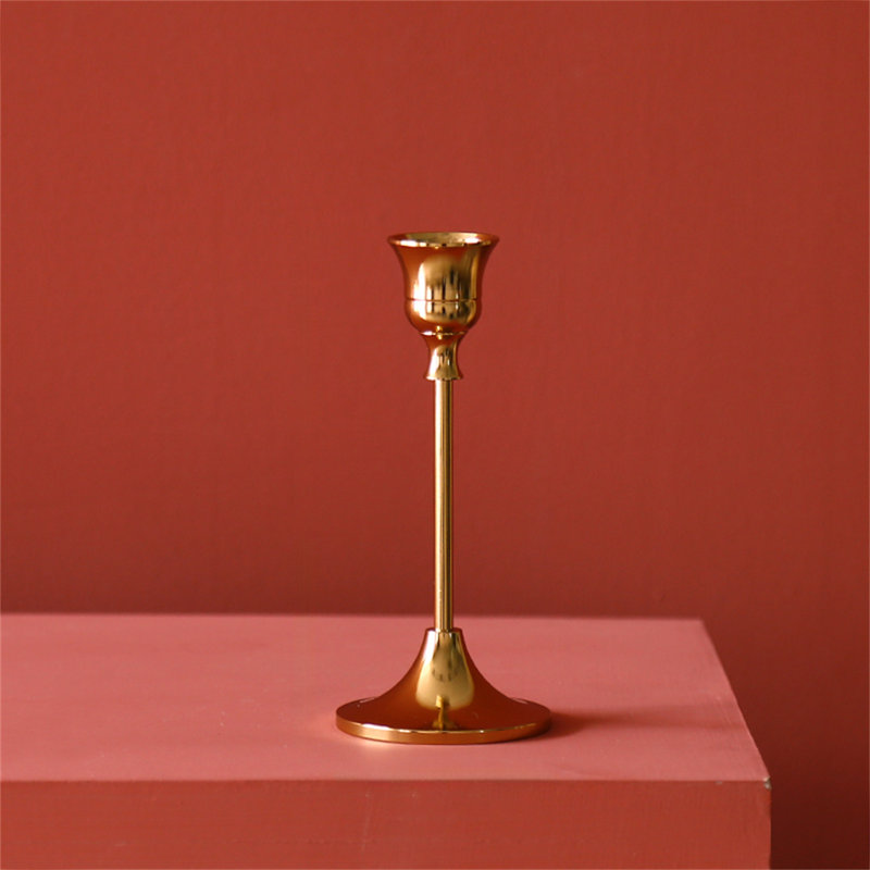 Metal Tabletop Candlestick, 5.91" H x 2.56" W x 2.56" D