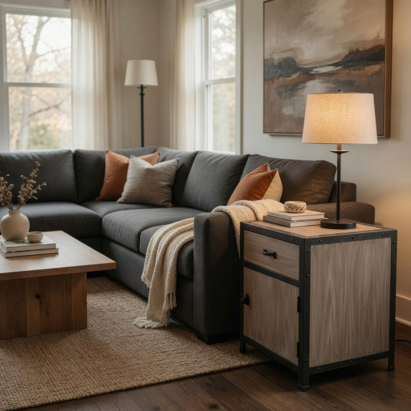 Table de bout avec rangement Iraan