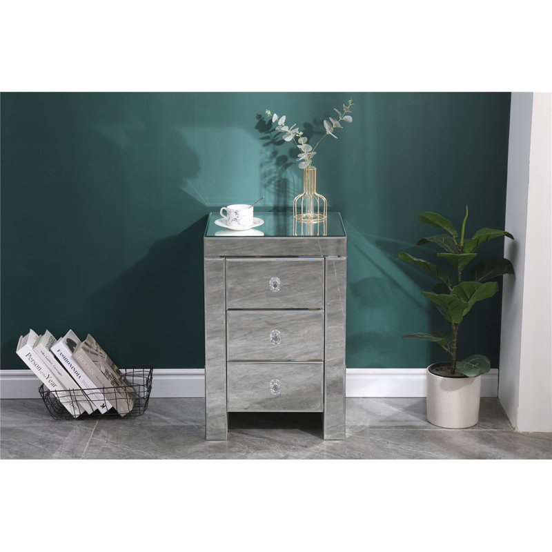 Gavankar 40cm W Glass Bedside Table