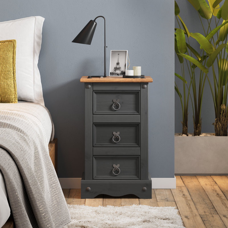 Chiasson 35cm W Solid Wood Bedside Table