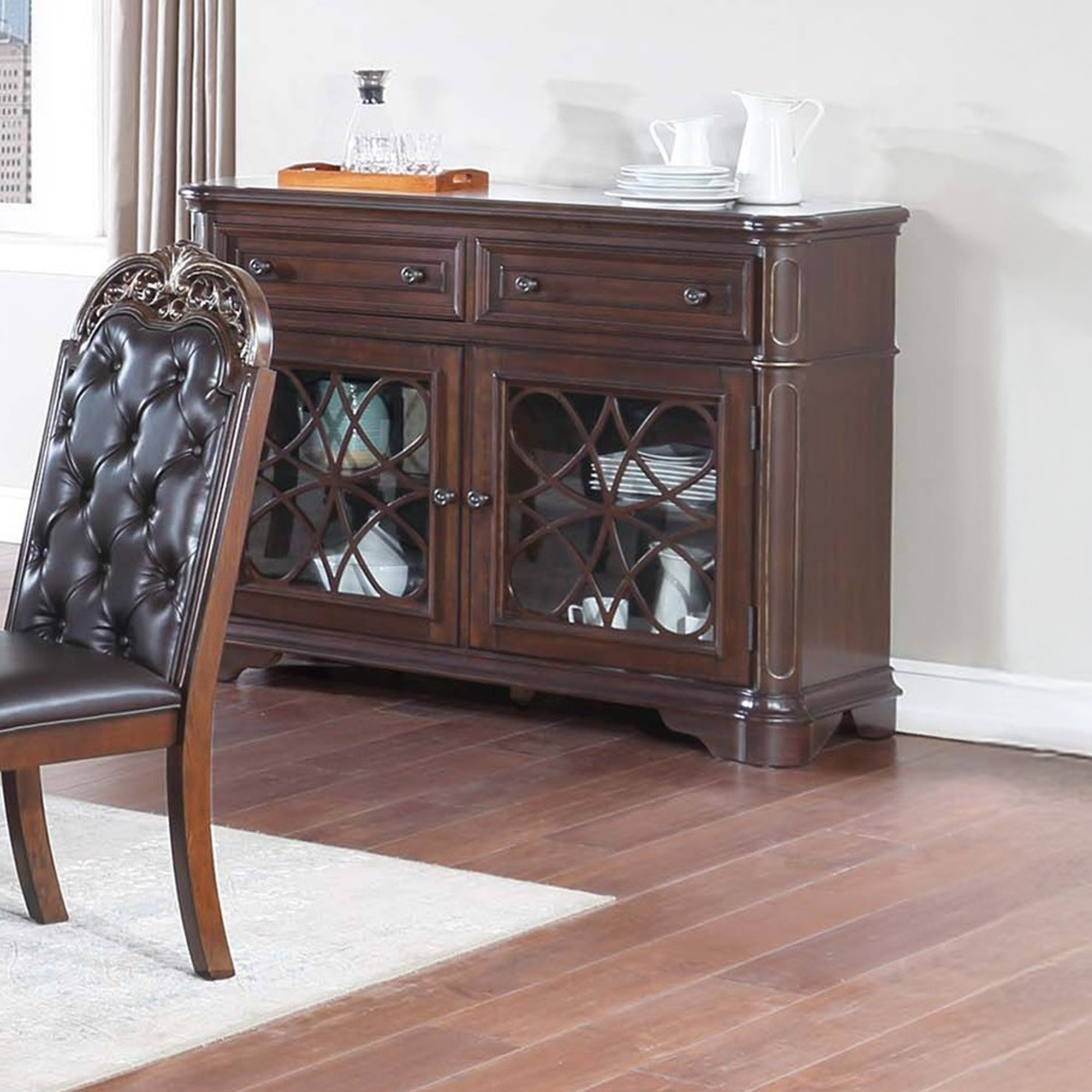 Hokku Designs Traditional Style 1Pc Server Drawers Storage Cabinet ...