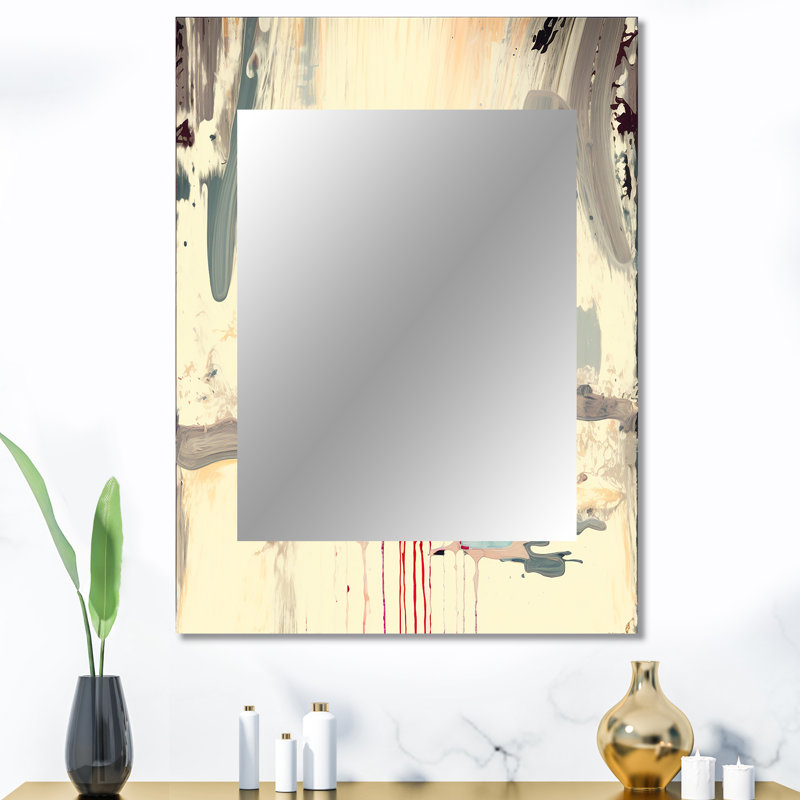 «Dancing Alone Minimal Abstract Paint», peinture abstraite, miroir mural blanc, reproduction d'art en métal, 40 po x 30 po