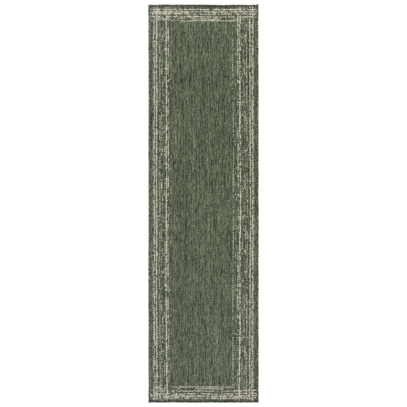 Beach House Power Loom Polypropylene Plastic; Polyester Damask; Floral Indoor / Outdoor Rug, 2'-2" x 8'-0" Runner