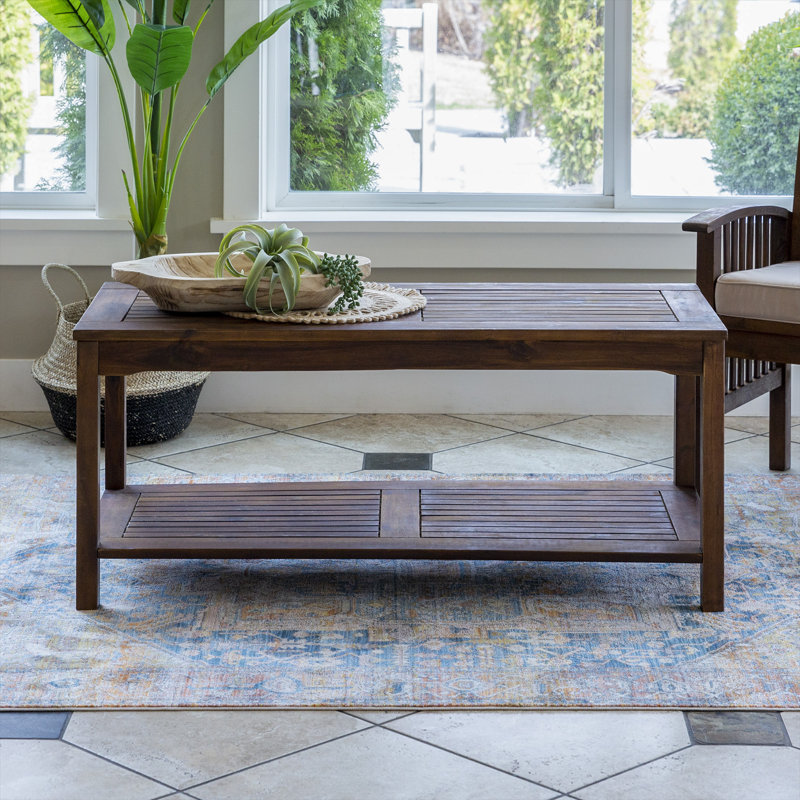 Sunflower solid wood coffee table, Marron foncé
