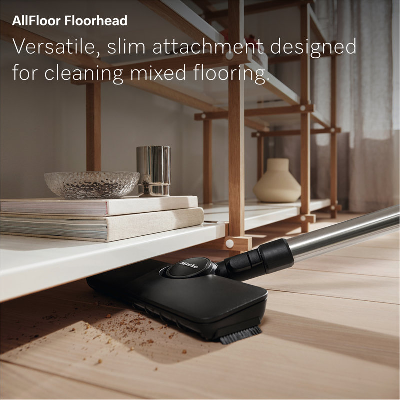 Miele Guard L1 AllFloor Bagged Canister Vacuum Cleaner with AirClean Plus Filter, AllTeQ Universal Floorhead, and AllFloor Floorbrush, LED Display Panel, in Obsidian Black/Rose Gold
