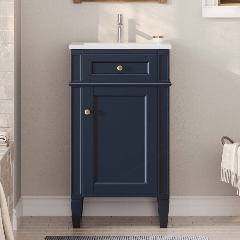 Freestanding Standard With Ceramic Top, Blue