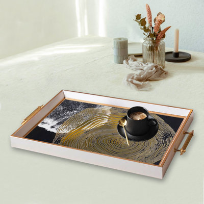 Elegant Glass Tray, 19.7 x 11.4 x 1.4 inches | 100% Durable Glass Construction | Easy to Clean with Damp Cloth | Ideal for Serving, Decorative Display, and Organizing | Stylish Addition to Home Décor