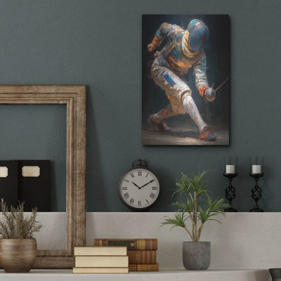  'Fencing Legend 1' by Ann Klee Metal Wall Art, 12" x 16"