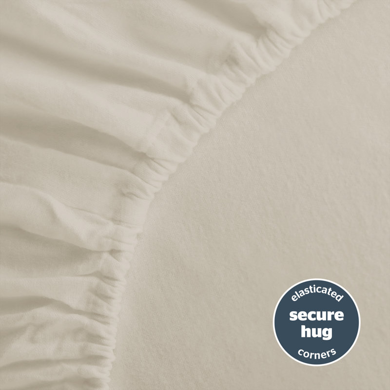 Silentnight Brushed Cotton Fitted Sheet, Ivory, Double (4'6)