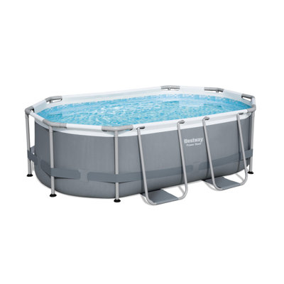 10' x 6'7" x 33" Power Steel Oval Pool Set