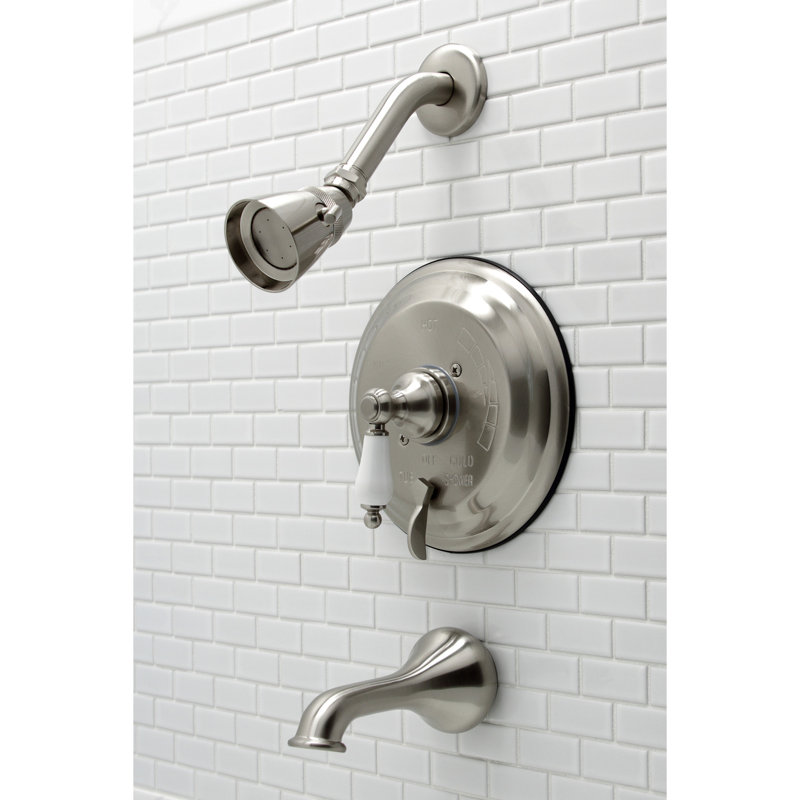Kingston Brass Restoration Single-Handle Pressure Balanced Tub and Shower Faucet, Brushed Nickel