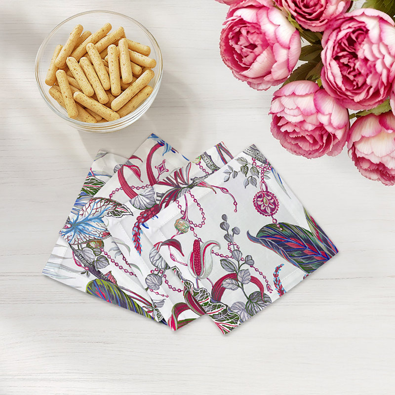 Amazonia Cotton Sateen Cocktail Napkins, Aurelia