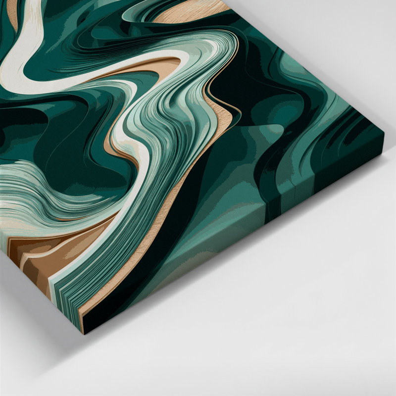 Abstract Landscape 51 Green Canvas Wall Art, 14" H x 11" W