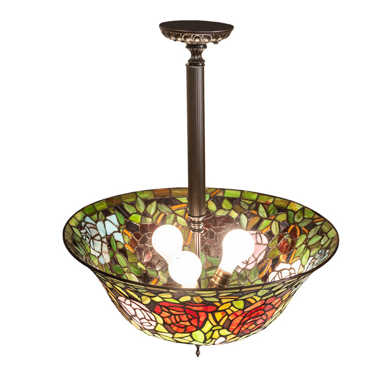 16" Wide Tiffany Rosebush Pendant