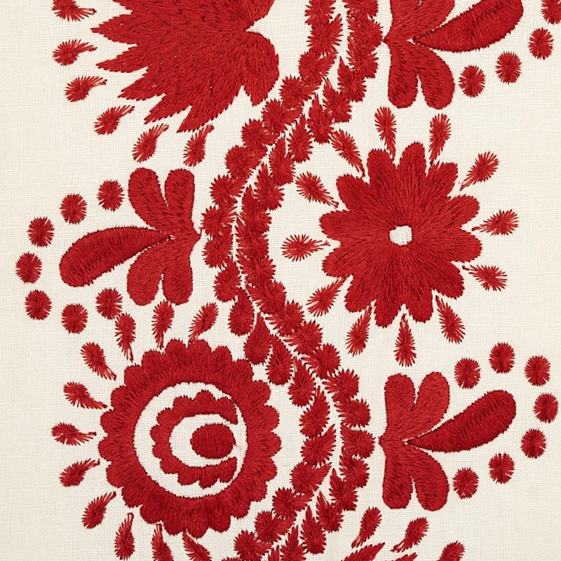 Tissu de broderie Theodora, Rouge
