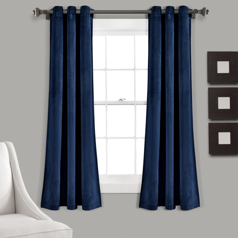 Room Darkening Curtain Pair, 96.5cm W x 213cm L, Navy
