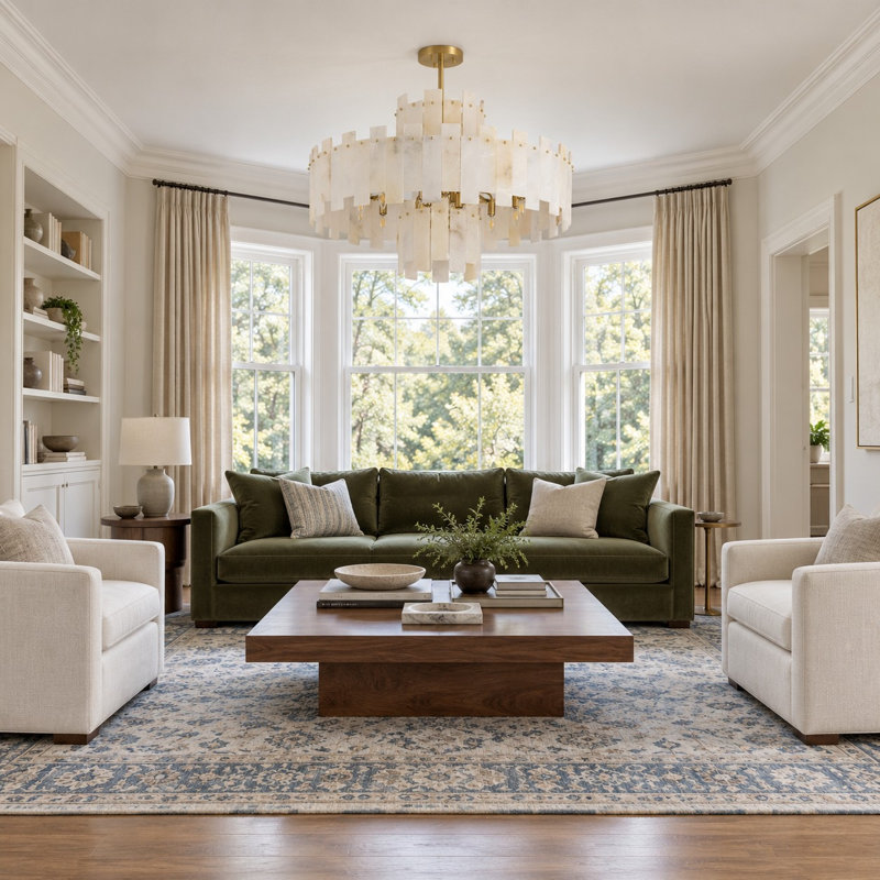 40 in. Gold 24-Light 3-Tier Geometric Alabaster Semi Flush Mount Ceiling Light Chandelier