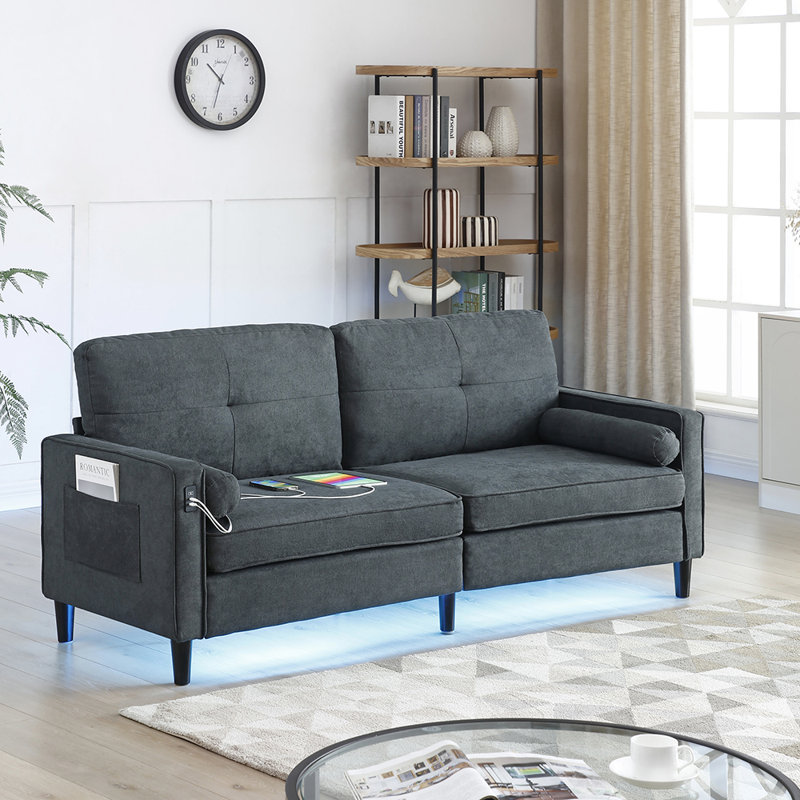 Lelda Upholstered 75.6'' Sofa, Gray