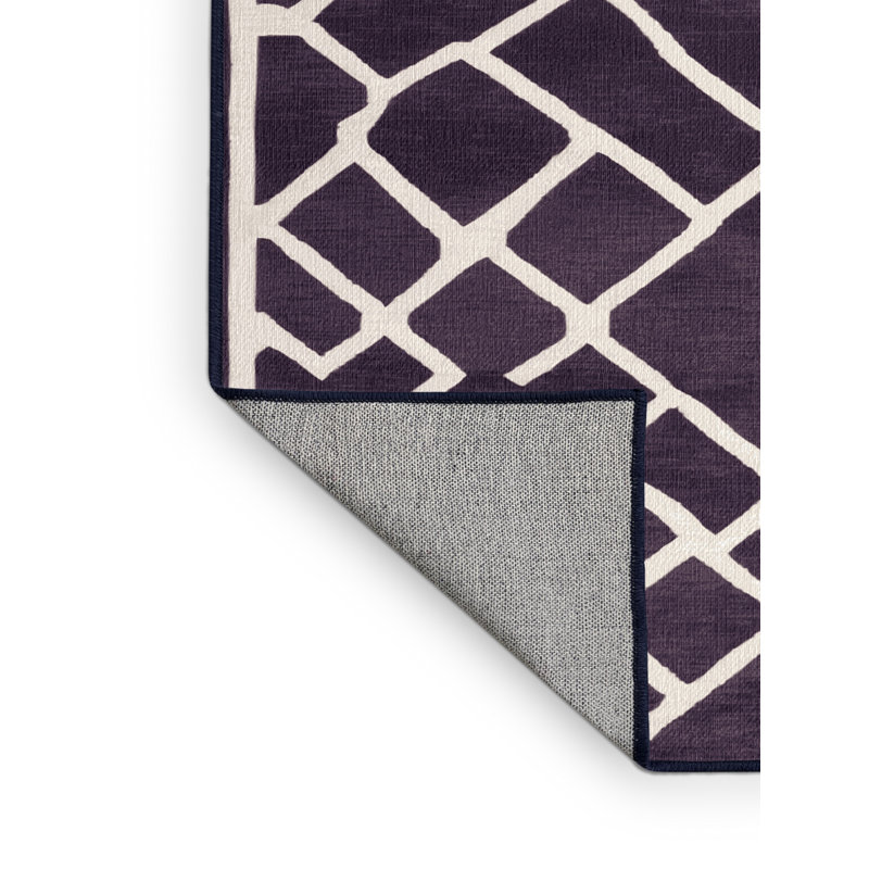 Tapis mauve lavable à la machine, Carré 5 pi
