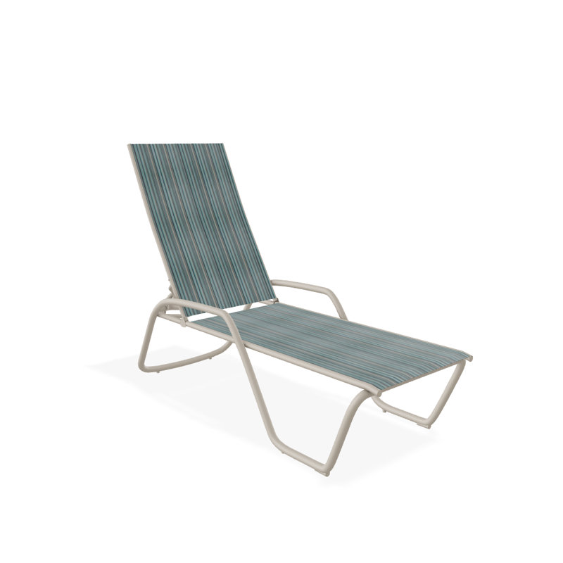 Outdoor Rust-Resistant Metal Chaise Lounge, Textured Desert, Vinyard