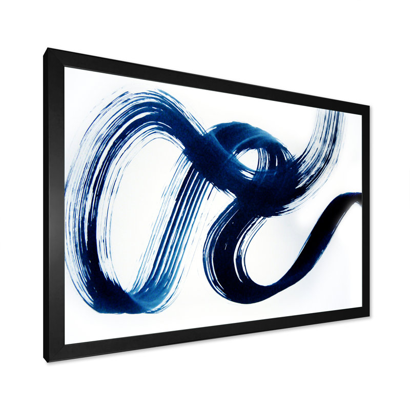 «Blue Harmonious Wind Abstract», reproduction sur toile, Toile avec cadre noir, H 8 po x l 12 po x P 1 po