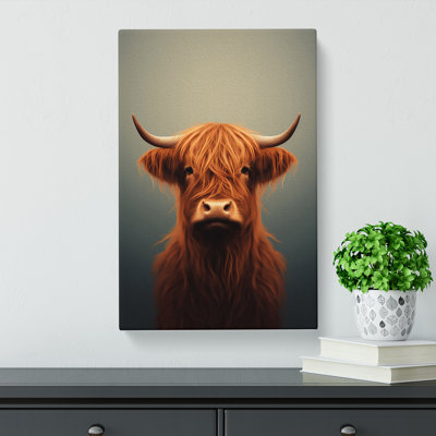 Highland Cow Minimalism - Wrapped Canvas