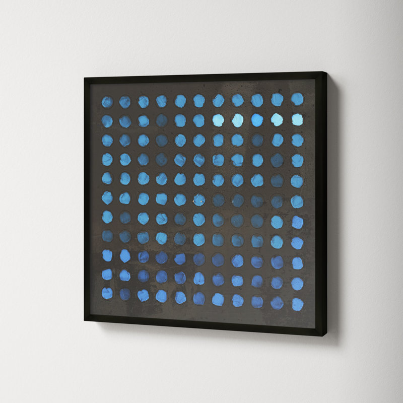 Squared Circles 5 by Jacques Pilon, 16" H x 16" W x 1.25" D, Black