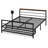 Full Size Metal Gaming Bed Frame with Rotating TV Mount, Open Storage Shelf, Built-In Charging Station, No Box Spring Needed