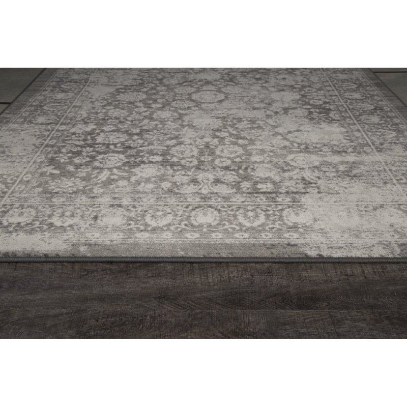 Tapis oriental argenté brun Goutier Camak, Rectangle 3 pi 10 po x 5 pi 4 po