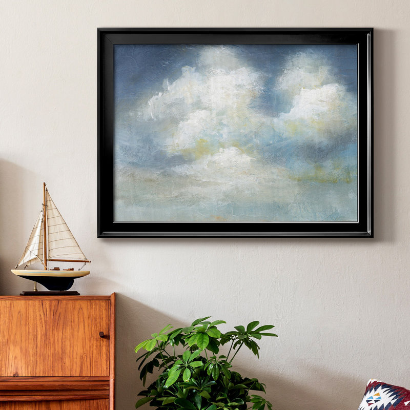 " Cloud Drama " Painting Print, Black Framed, 18.5" H x 24.5" W x 1" D, No Mat