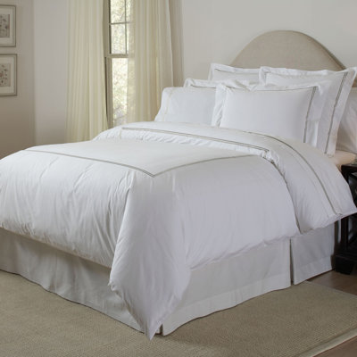 Pointehaven Percale Long Staple Cotton Double Satin Stitch Duvet Set