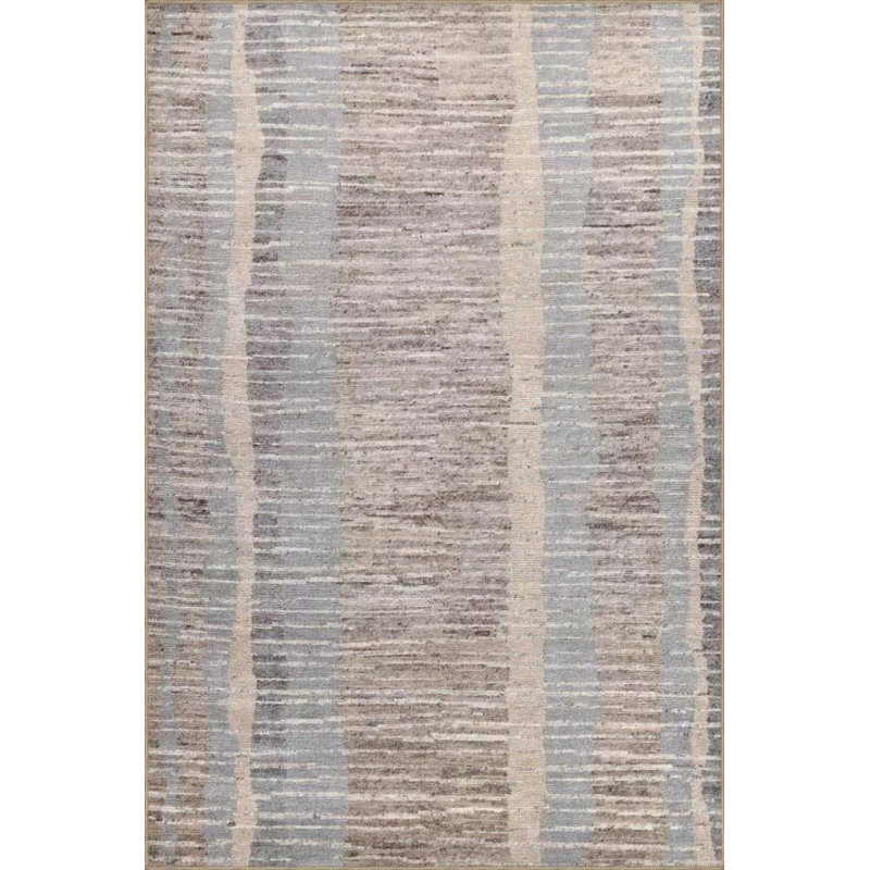 Tapis décoratif lavable à la machine peint à rayures, Tapis de couloir 3 pi 3 po x 6 pi 7 po